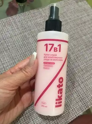Sochlar uchun sprey Likato, krem, termal himoya, yuvilmaydigan, 17 tasi 1 da, 250 ml