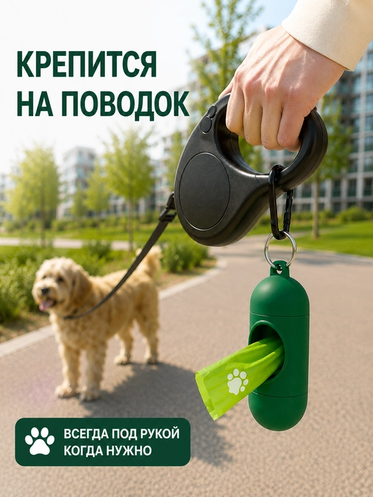 It orqasini tozalash uchun paketlar uchun konteyner-dispenser, karabin bilan