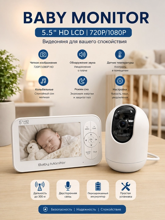 Video Baby Monitor — chaqalog'ingizni doimo nazorat qilish uchun qulay - 