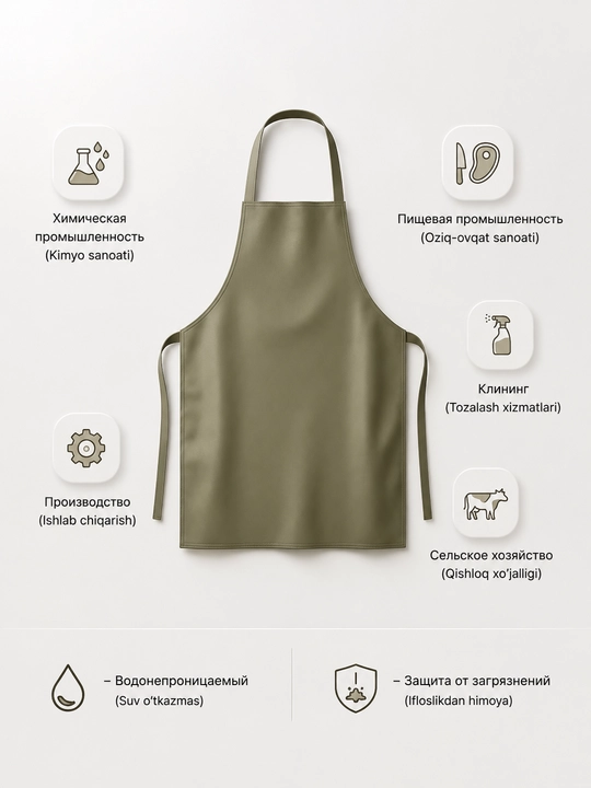 Фартук ПВХ химстойкий защитный водонепроницаемый
