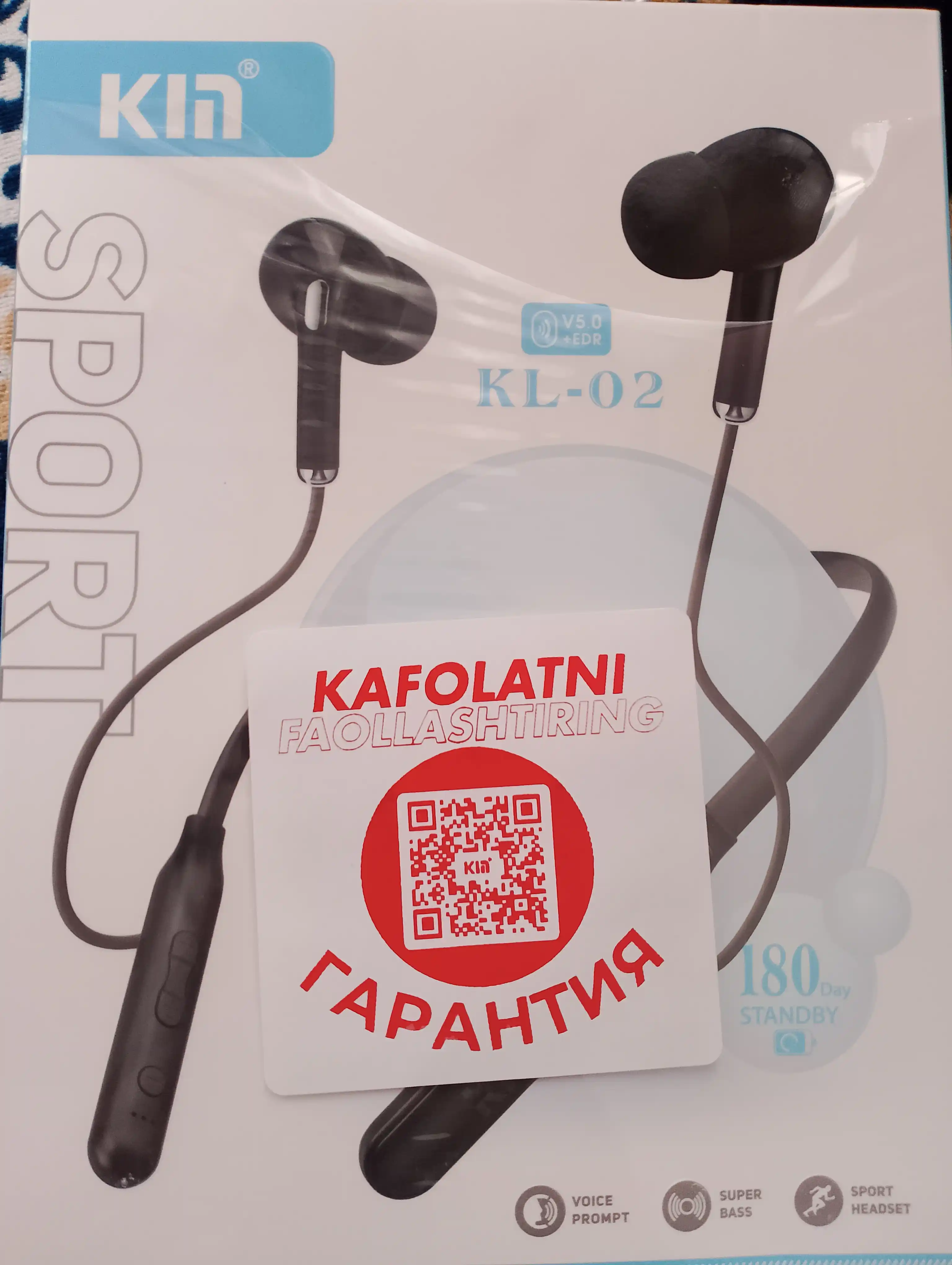 Simsiz quloqchin KIN KL02, Bluetooth garnitura, 5 soat ishlash, 2ta qurilmaga ulanish