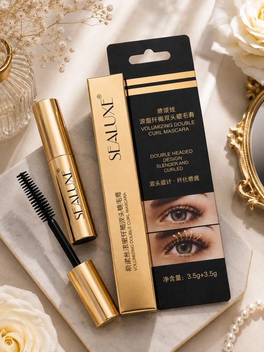 SEALUXE ikki tomonlama kiprik tushi, hajm beruvchi va burovchi maskara 3.5 g + 3.5 g