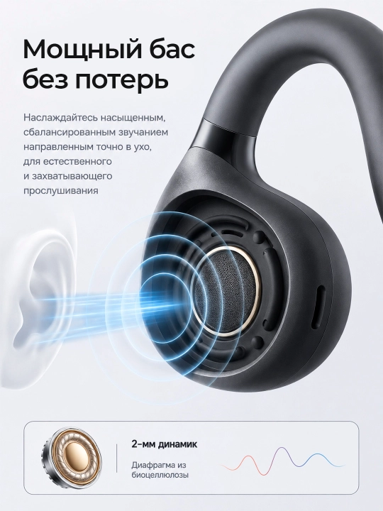 Simsiz quloqchinlar Baseus Bass BC1 Open Ear, TWS, mikrofonli