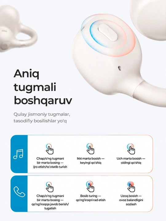 Simsiz quloqchinlar Baseus Bass BC1 Open Ear, TWS, mikrofonli