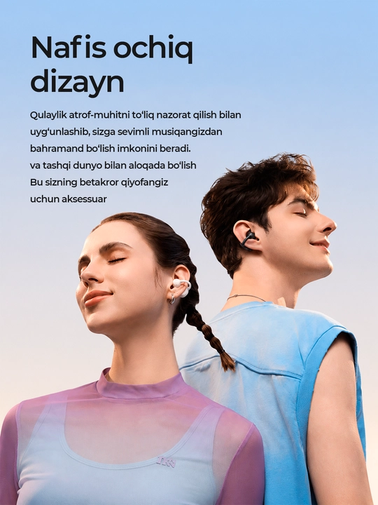 Simsiz quloqchinlar Baseus Bass BC1 Open Ear, TWS, mikrofonli