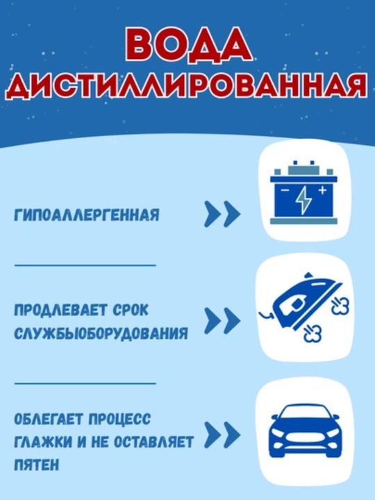 Дистиллированная вода для аккумуляторы 5Лх 2 и 4 шт