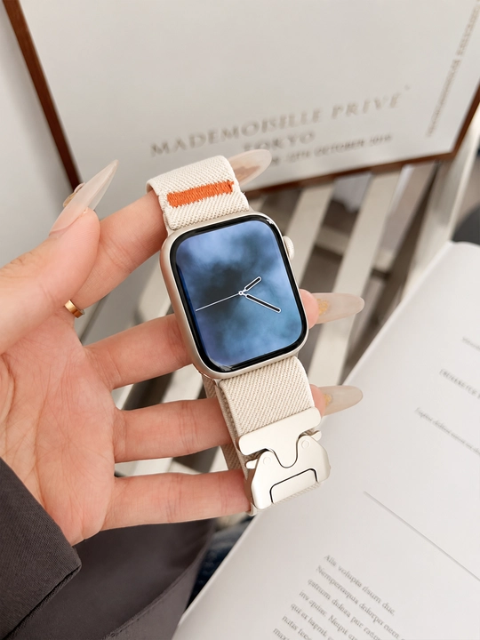 Apple Watch 38–49 mm uchun magnitli nafas oluvchi neylon tasma, soatsiz, 3–9（Faqat tasma）