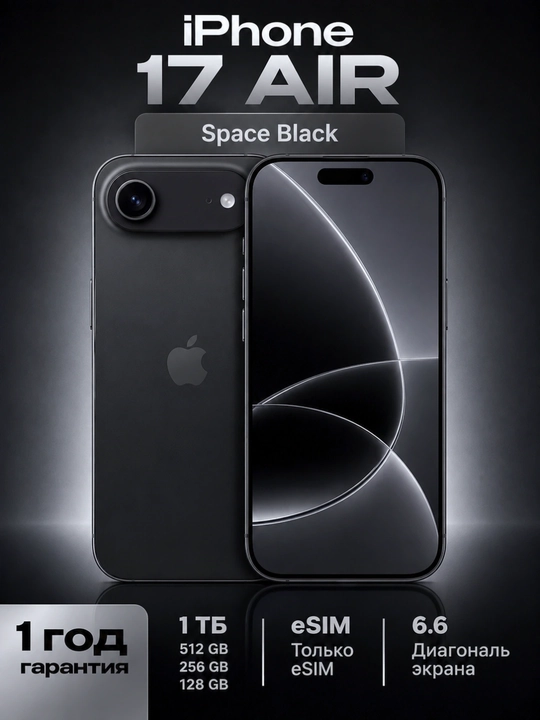 Apple смартфон iPhone 17 Air 256GB, 512GB, 1TB, eSIM - 