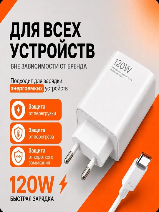 Быстрая зарядка 120W, 67W, 33W USB Type-C, сетевое зарядное устройство для Android