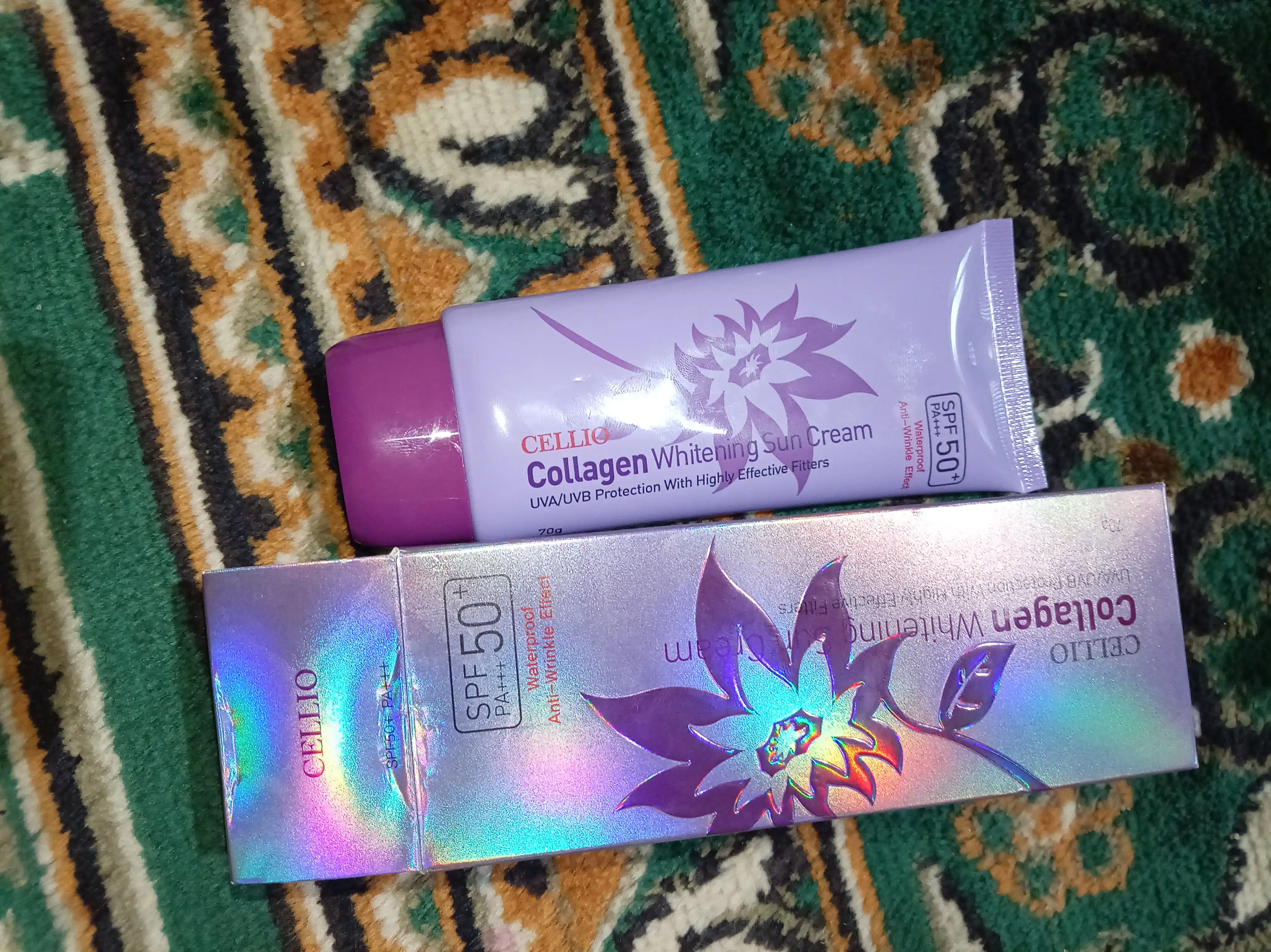 Quyoshdan himoya qiluvchi krem kollagen bilan, Cellio, yuz va tana uchun SPF 50+, 70 ml
