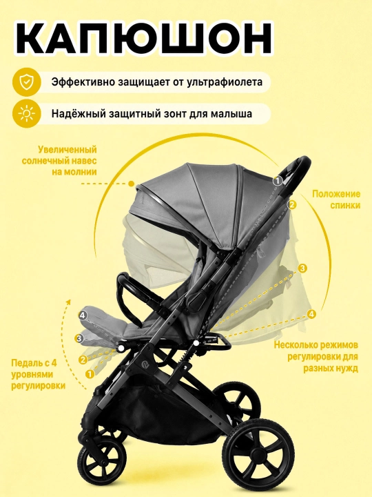 Детская коляска с сумкой для мамы, в подарок дождевик и москитная сетка