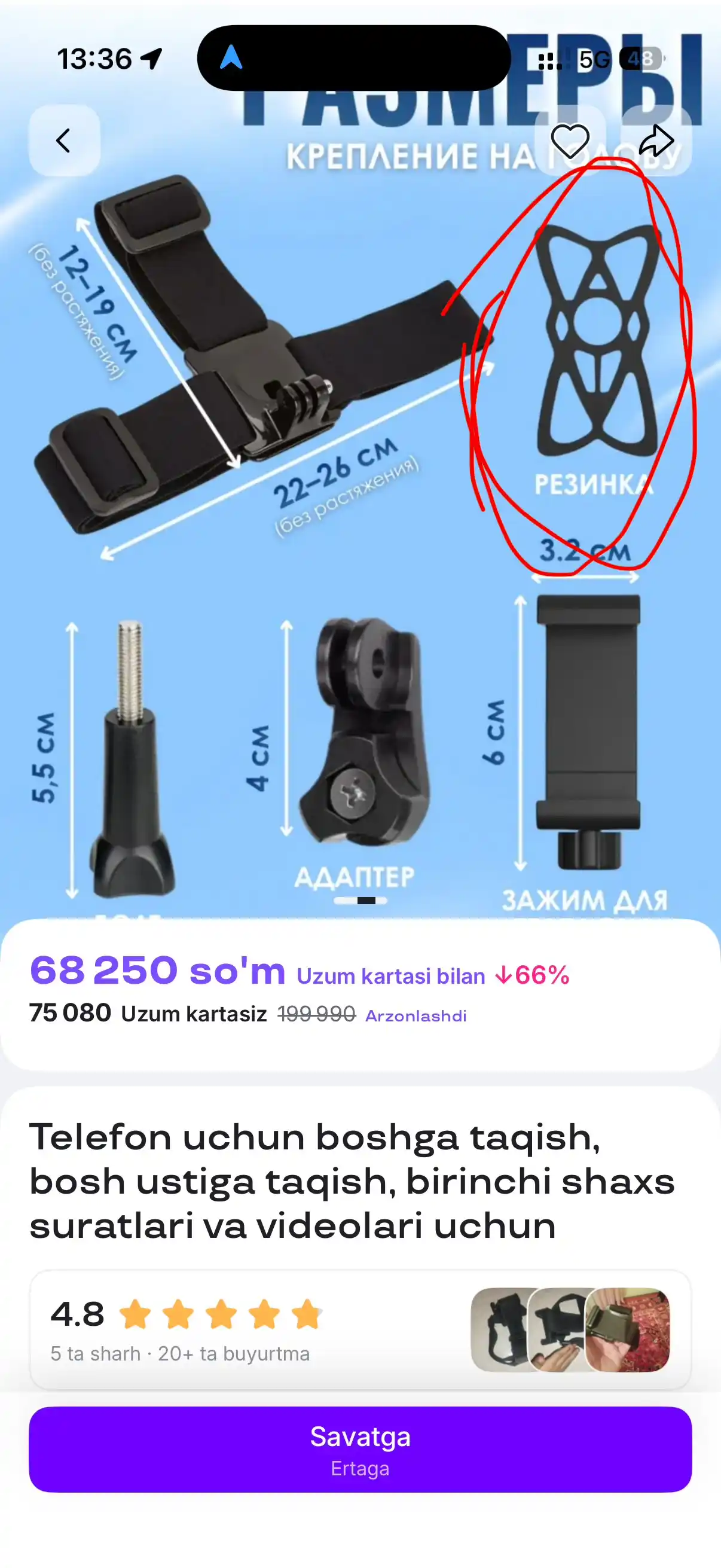 Telefon uchun boshga taqish, bosh ustiga taqish, birinchi shaxs suratlari va videolari uchun