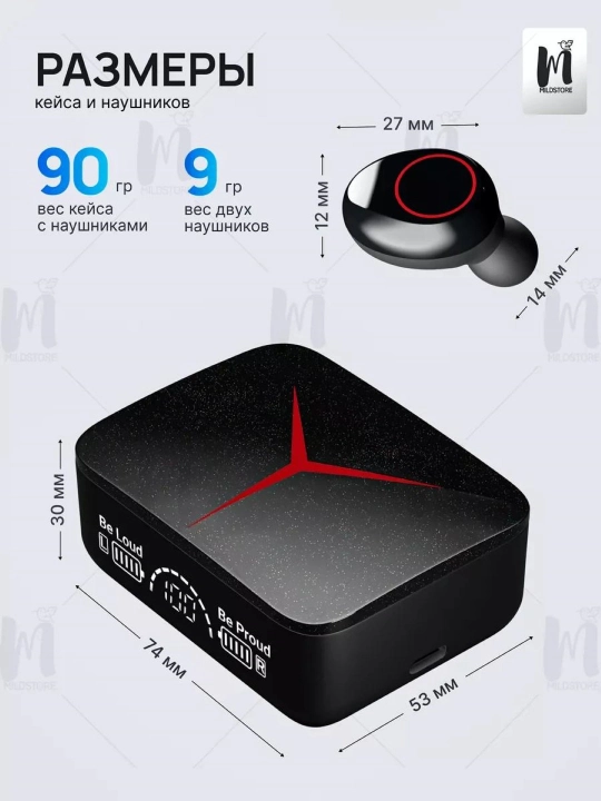 M10 Powerbank 3500 мАч и беспроводные наушники Bluetooth 5.3