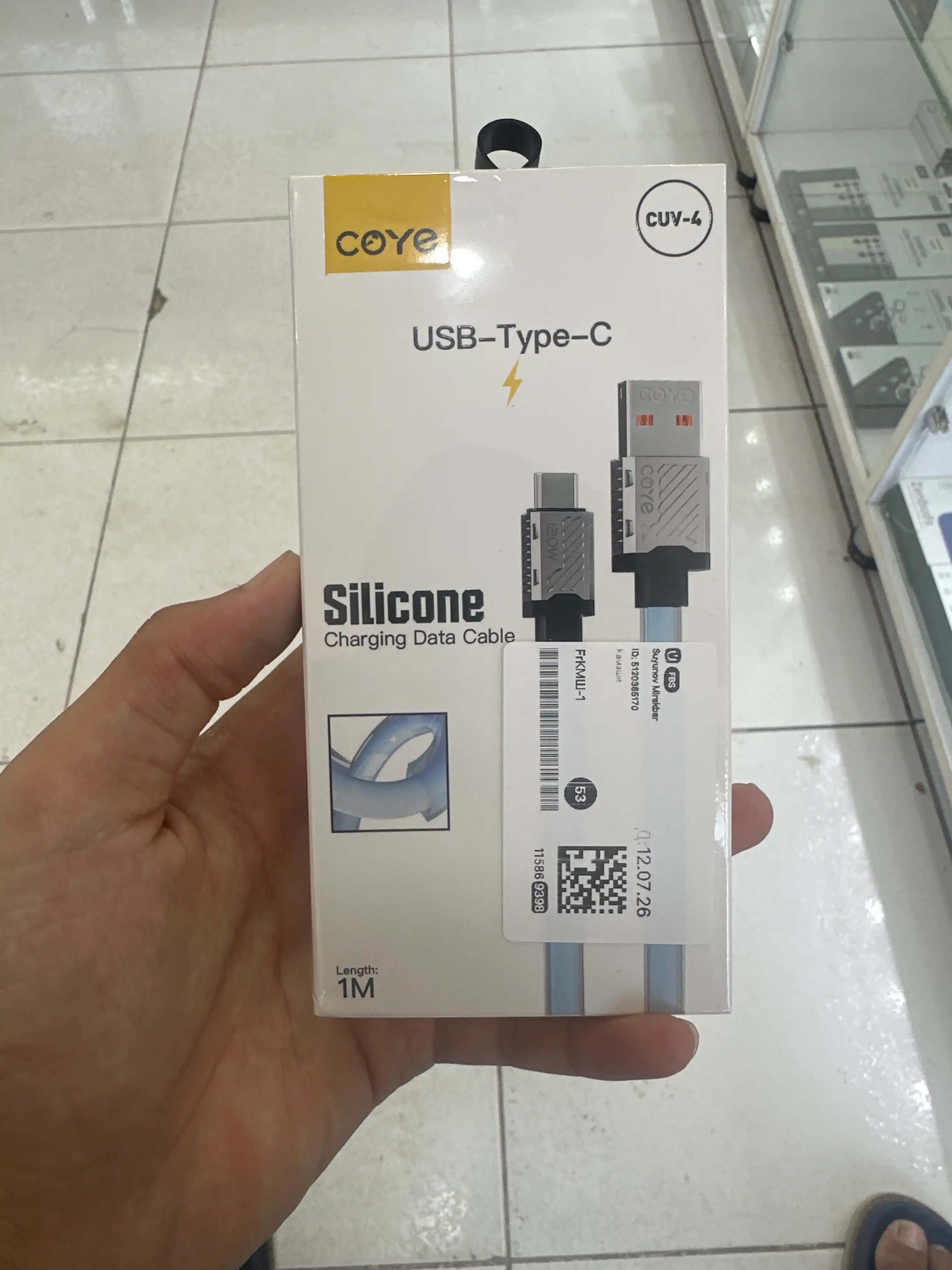 Type-C kabel Coye CUV-4, taypsi zaryadchik, usb type c, iphone zaryadnik,iphone kabel