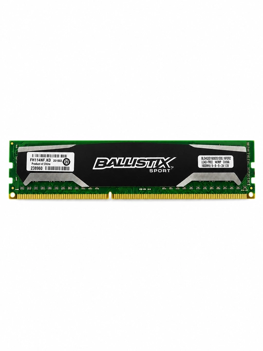 Crucial Ballistix Sport 4GB DDR3 1600MHz DIMM Kompyuter Operativ Xotirasi RAM PC Memory - 