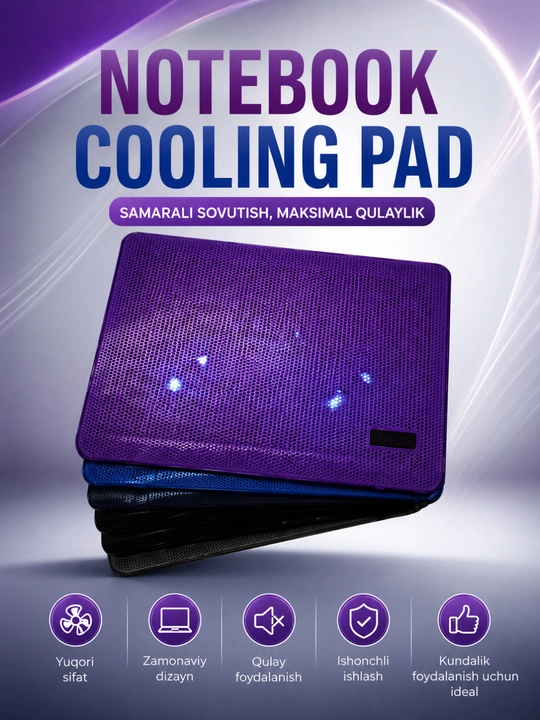 S1/S2/S3 Notebook Cooling Pad – 9–17" Noutbuklar Uchun USB Sovutish Stendi - 