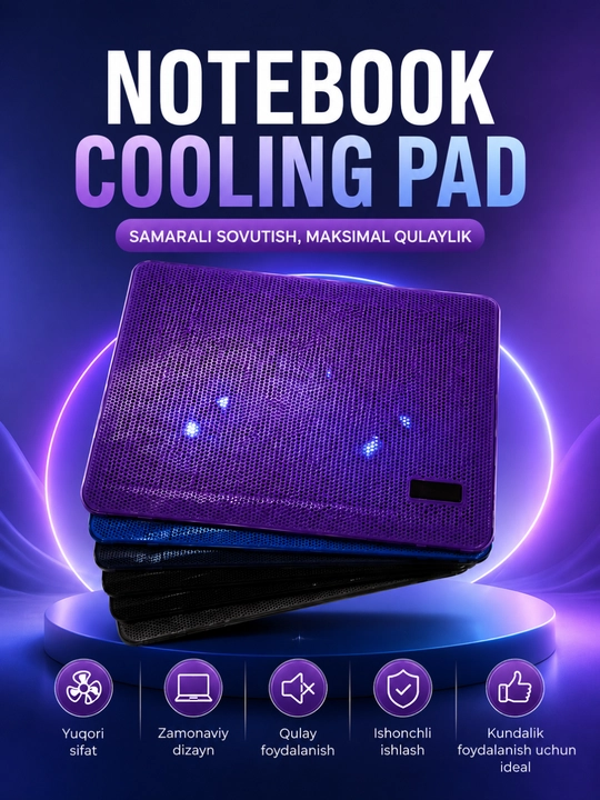 S1/S2/S3 Notebook Cooling Pad – 9–17" Noutbuklar Uchun USB Sovutish Stendi - 