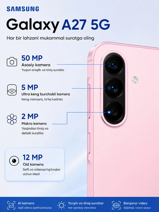 Galaxy A27 6/128 GB 5G Почувствуйте скорость будущего уже сегодня! - 