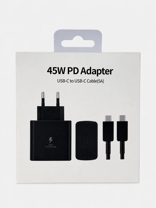 Telefon uchun 45W Type-C zaryadlovchi, tezkor zaryadlash, quvvat adapteri