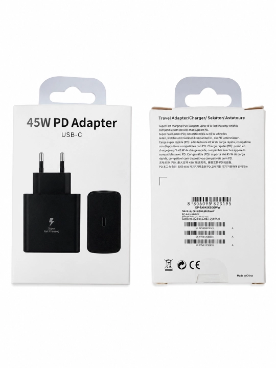 Telefon uchun 45W Type-C zaryadlovchi, tezkor zaryadlash, quvvat adapteri
