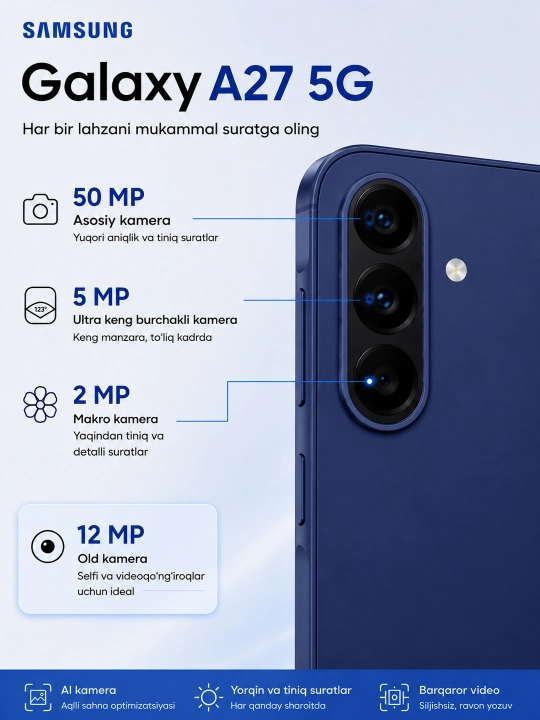 Galaxy A27 6/128 GB 5G Почувствуйте скорость будущего уже сегодня! - 