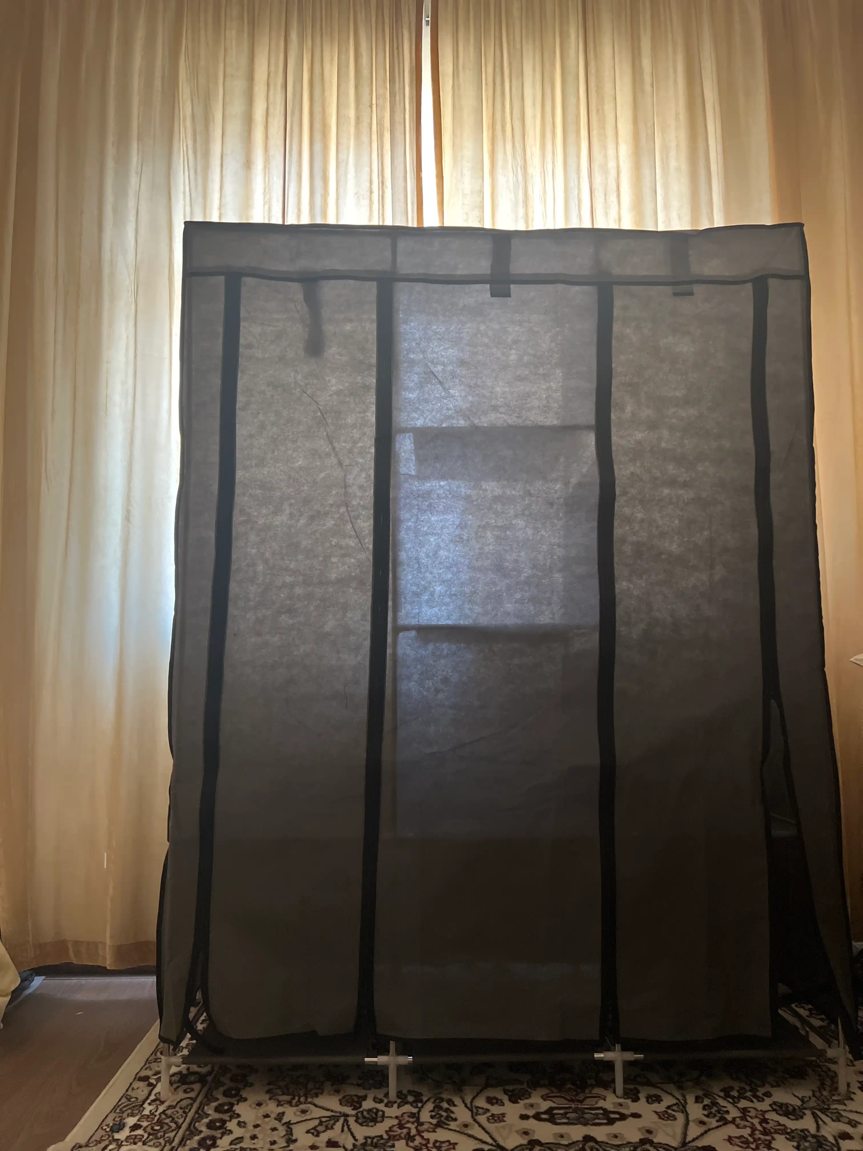 Тканевый шкаф сборный — гардероб 130×45×175 см, органайзер для одежды и обуви