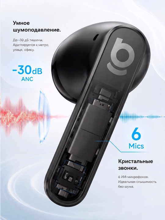 Simsiz quloqchinlar Baseus Bass BS1 NC, quloq ichiga qisman kiradigan, TWS, ANC, LDAC