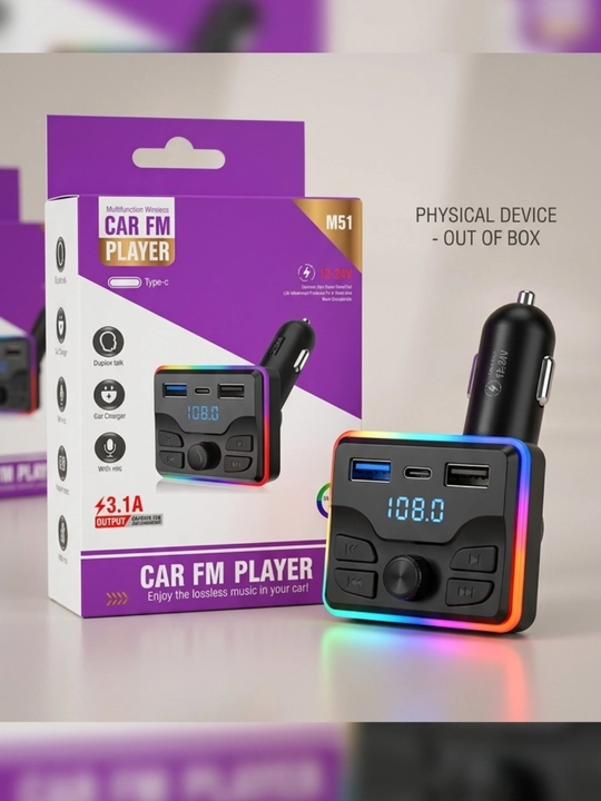 Bluetooth FM-модулятор M51 для автомобиля – hands-free и USB-зарядное устройство