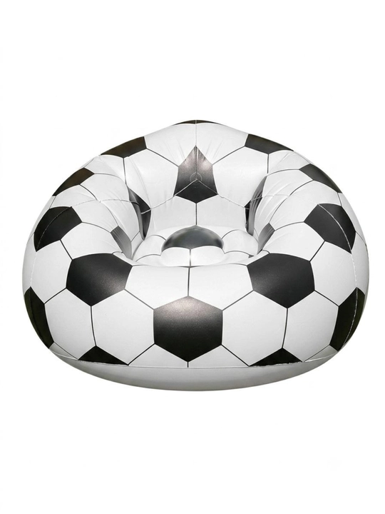 Bolalar uchun shishiriladigan divan, futbol to‘pi, nasos to‘plamda, uy va dala hovli uchun yumshoq kreslo