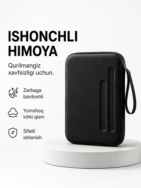 10 dyumli planshet va klaviatura uchun qattiq korpusli himoya sumkasi