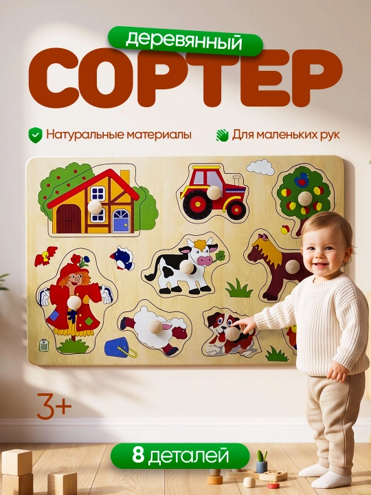 Saralovchi Montessori uslubidagi o‘yinchoq sorter vkladish - 