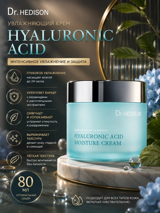 Namlantiruvchi krem, Dr. HEDISON Hyaluronic Acid, 80 ml - 