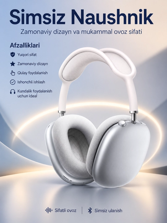 Shovqinni kamaytirish va mikrofonli premium simsiz Bluetooth Hi-Fi Stereo quloqchinlari - 
