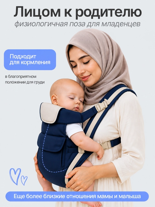 Bolalar kengurusi - Ergonomik xit (baby carrier), 3.5-13 kg gacha, nafas oluvchi mato