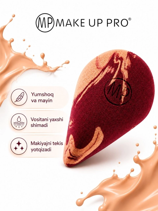 Makiyaj uchun sponj-yumshoq va qulay
