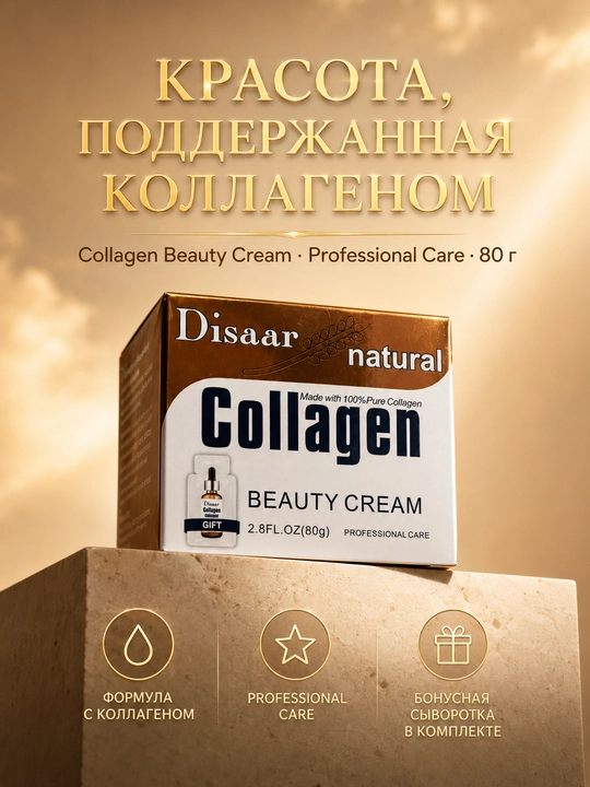 Крем для лица с коллагеном Disaar антивозрастной от морщин Professional Care, 80 г