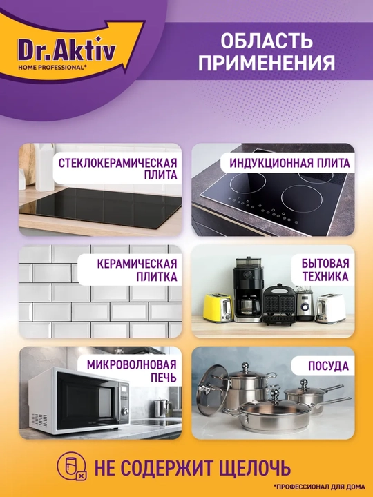 Антижир для стеклокерамики Dr.Aktiv чистящее средство для кухни, спрей, 500 мл