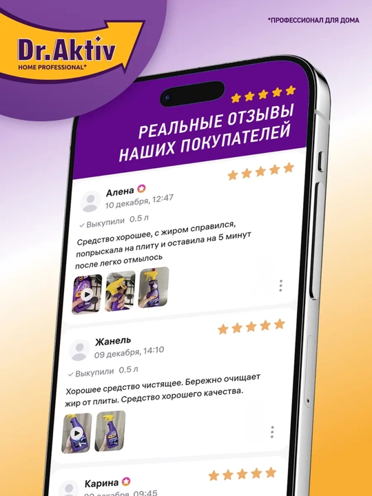 Антижир для стеклокерамики Dr.Aktiv чистящее средство для кухни, спрей, 500 мл