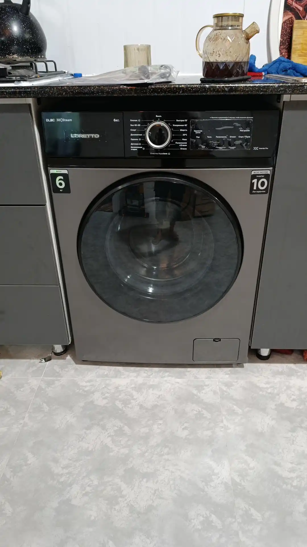 Loretto LW-6016BLDC kir yuvish mashinasi 6 kg avtomat kir moshina Inverter