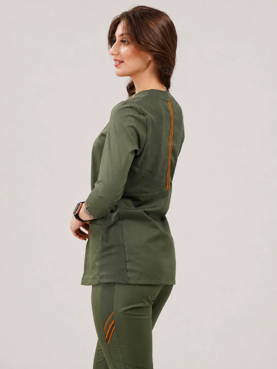 Женский медицинский костюм "Workwear FLEXY SNAP Women's Scrub SET in Olive"