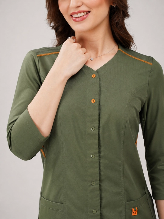 Женский медицинский костюм "Workwear FLEXY SNAP Women's Scrub SET in Olive"
