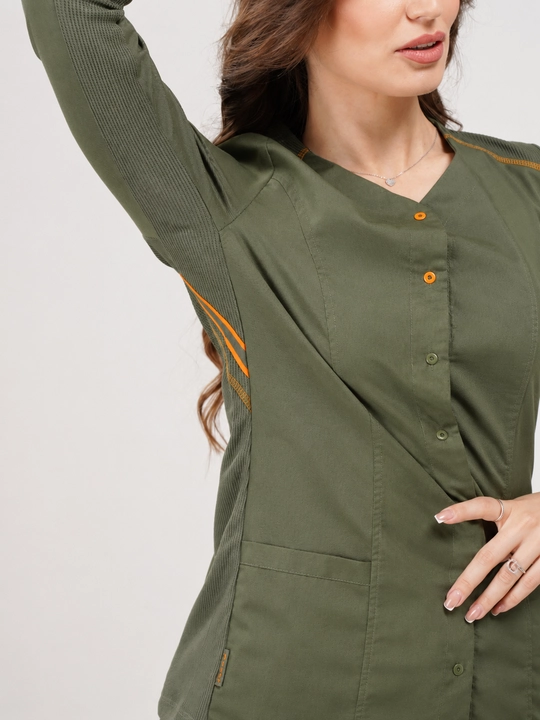 Женский медицинский костюм "Workwear FLEXY SNAP Women's Scrub SET in Olive"