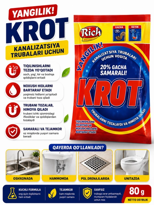 Rich kalsinatsiyalangan sodasi, 90 g - 