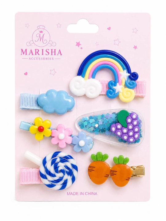 MARISHA Набор декоративных заколок для волос для девочек с фруктами и сладостями - 