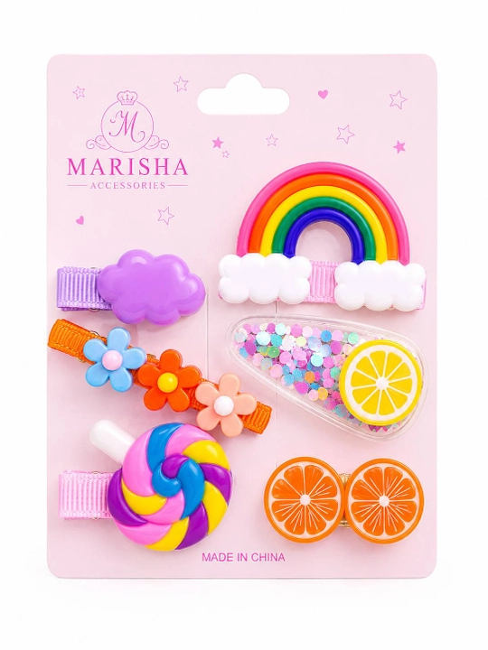 MARISHA Набор декоративных заколок для волос для девочек с фруктами и сладостями - 