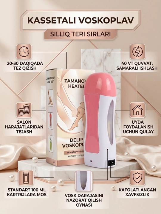 Mum uchun professional kassetali isitgich, 40 Vt, 100 ml kartrijlar uchun