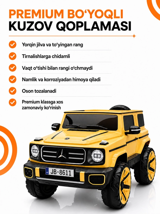 Детский электромобиль 24V 4×4, 4 мотора 550, LED, Bluetooth, управление через APP