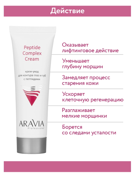 ARAVIA Professional Крем-уход для контура глаз и губ с пептидами, 50 мл
