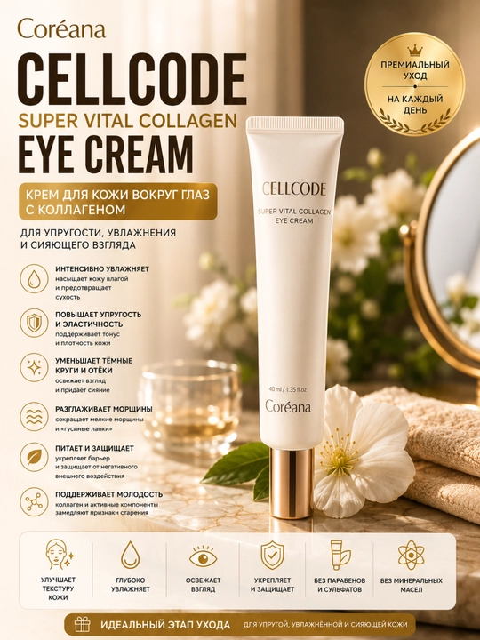 Coréana Cellcode Super Vital Collagen yuz uchun kollagenli to‘plam