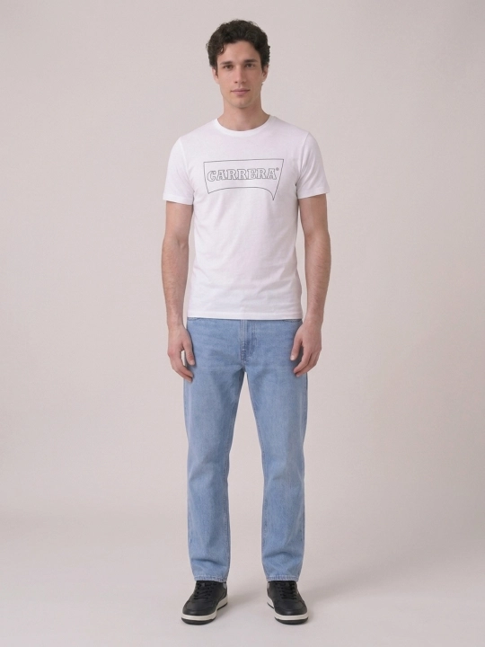 Erkaklar futbolkasi Carrera Jeans dumaloq yoqali, 100% paxta, Italiya